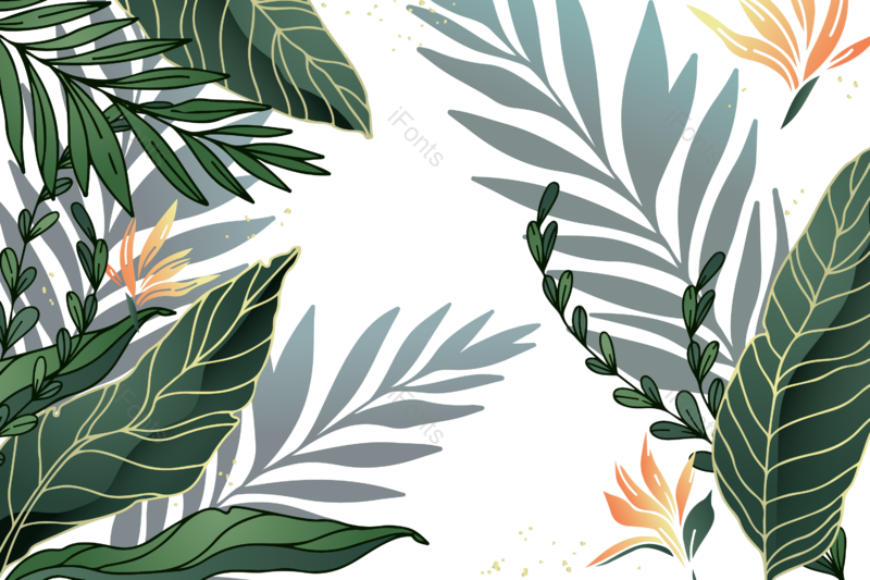 叶子图片,树木元素,花草PNG,花草装饰免抠素材